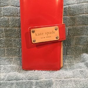 Kate spade credit card wallet red patent